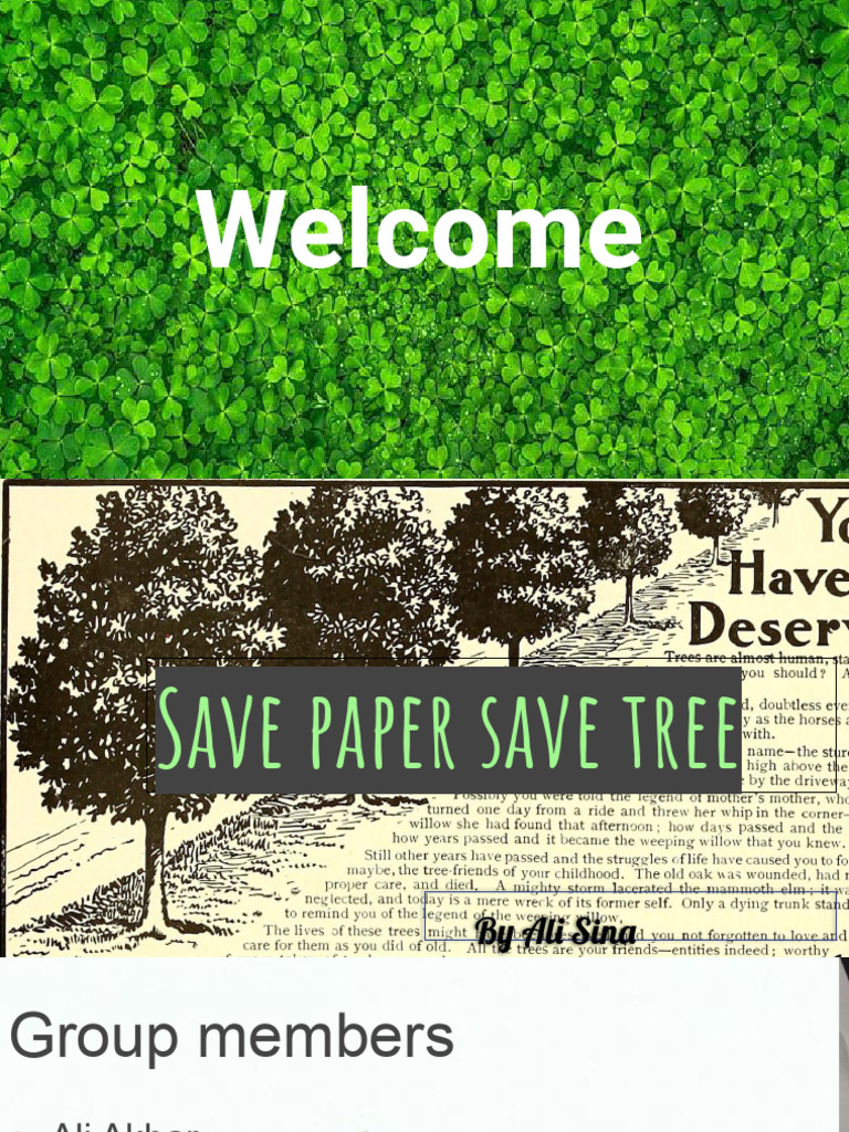 Save Paper, Save Trees: Key Insights | PDF