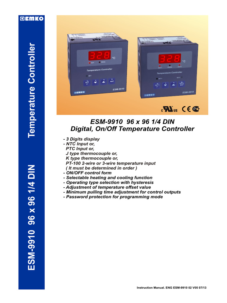 ESM-9910 Temperature Controller Manual | PDF | Power Supply | Fuse ...