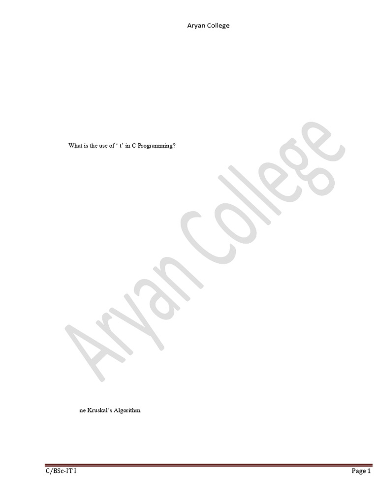 C Programming (2018-2019) | PDF | String (Computer Science) | Control Flow