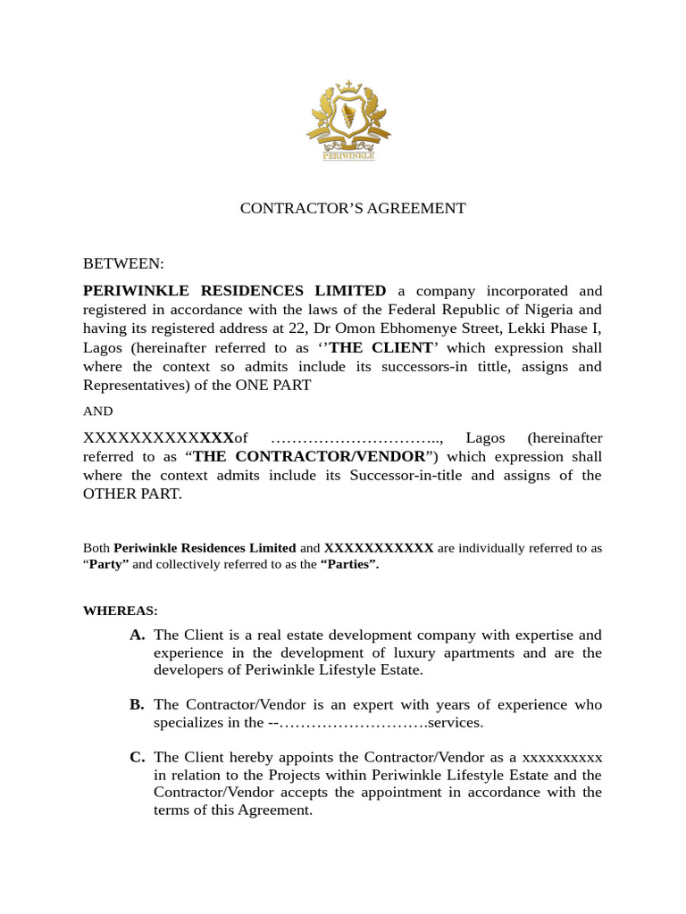 Contractor's Sample Contract | PDF | Safety | Personal Protective Equipment