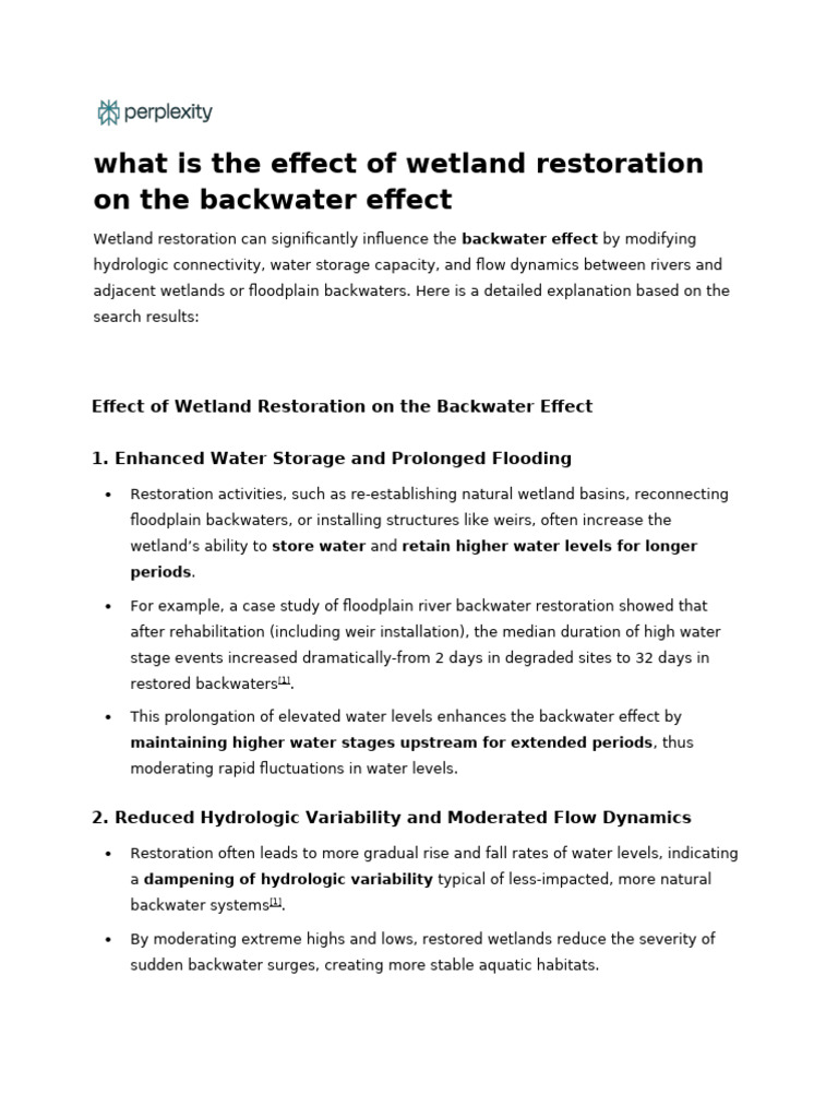 What Is The Effect of Wetland Restoration On The B | PDF | Wetland | Flood