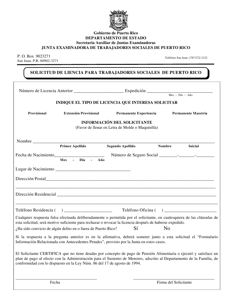 Solicitud_Licencia Puerto Rico Trabajo social