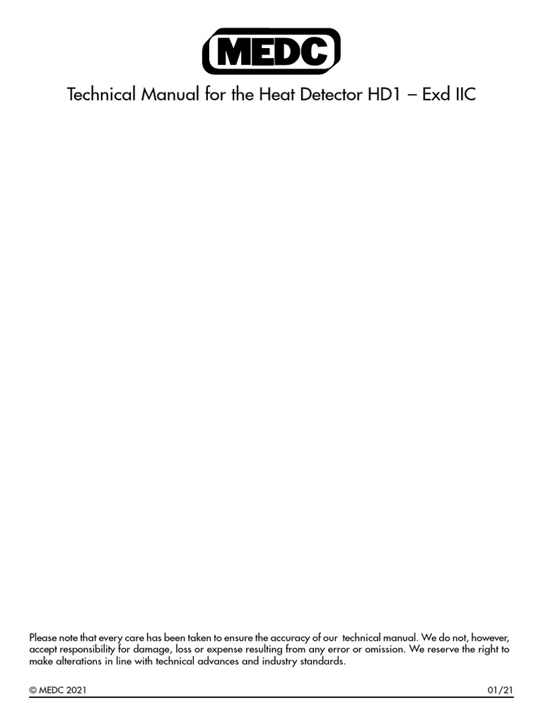 HD1 Heat Detector Technical Manual | PDF | Screw | Mechanical Engineering