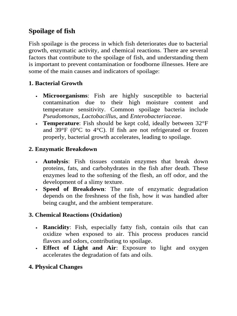 Understanding Fish Spoilage and Preservation | PDF | Smoking (Cooking ...