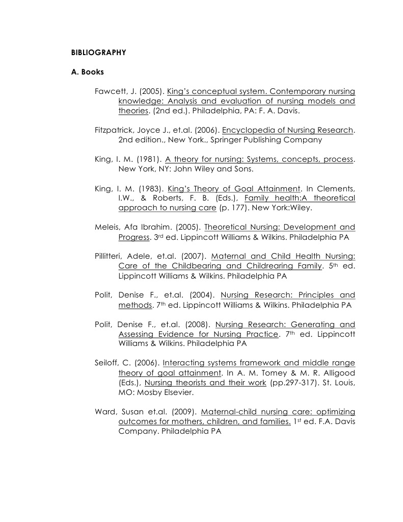 Bibliography Nursing Health Care