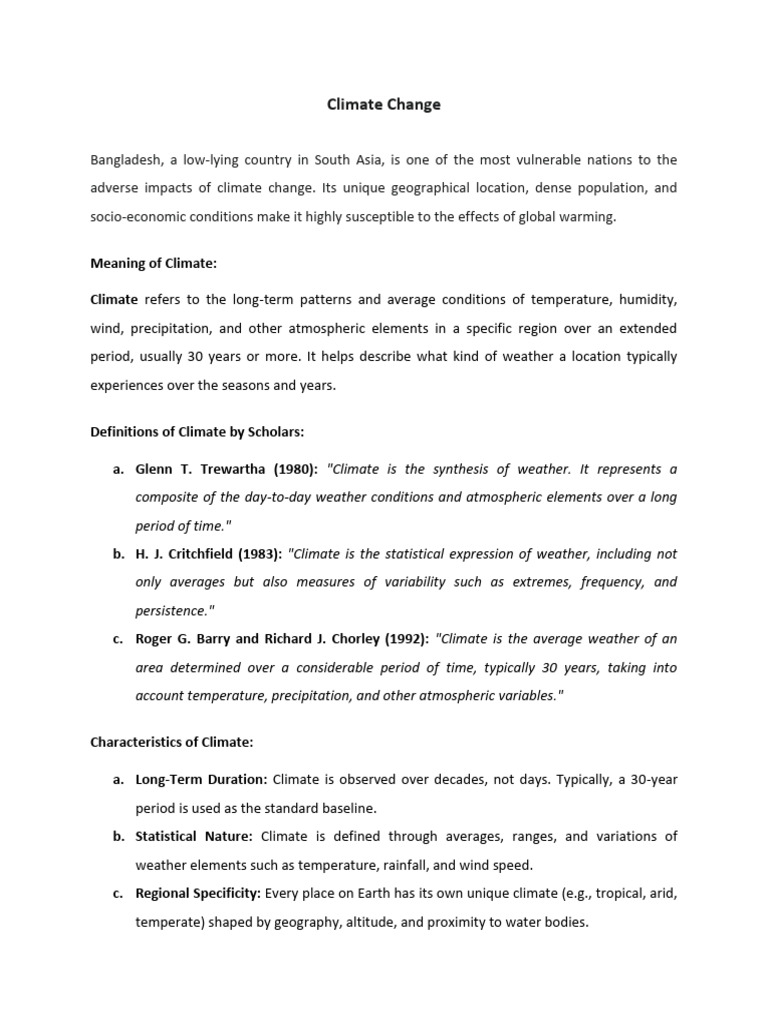 Climate Change Impacts in Bangladesh | PDF | Climate Change | Climate