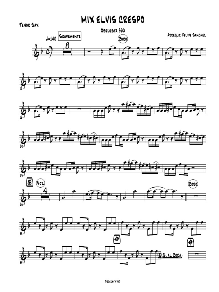 Mix Elvis - Tenor Sax | PDF | Singles | Singles (Music)