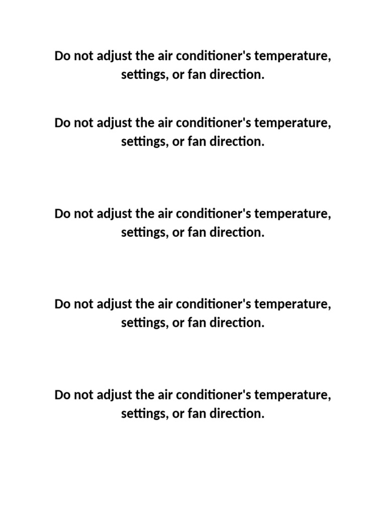 Air Conditioner Usage Guidelines | PDF