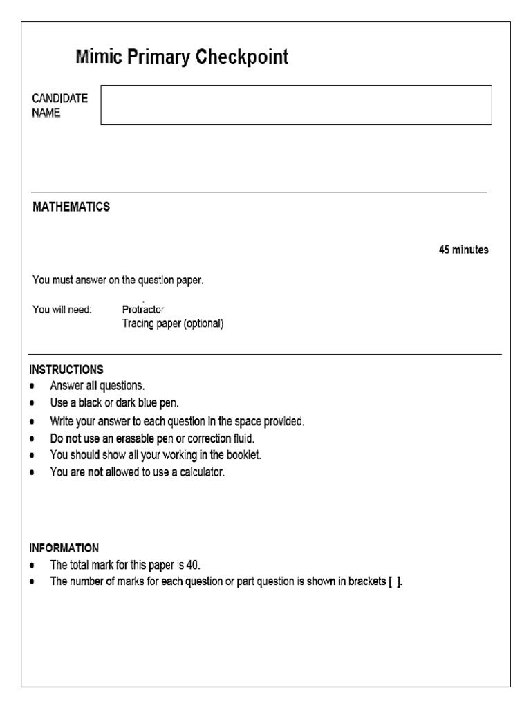 Mimic Primary Checkpoint | PDF