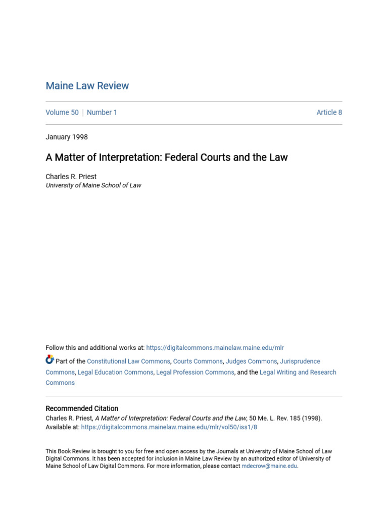 Federal Courts: Textualism Explained | PDF | Statutory Interpretation ...