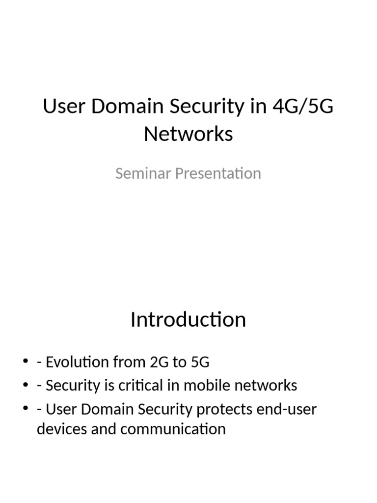 User Domain Security in 4G/5G Networks | PDF