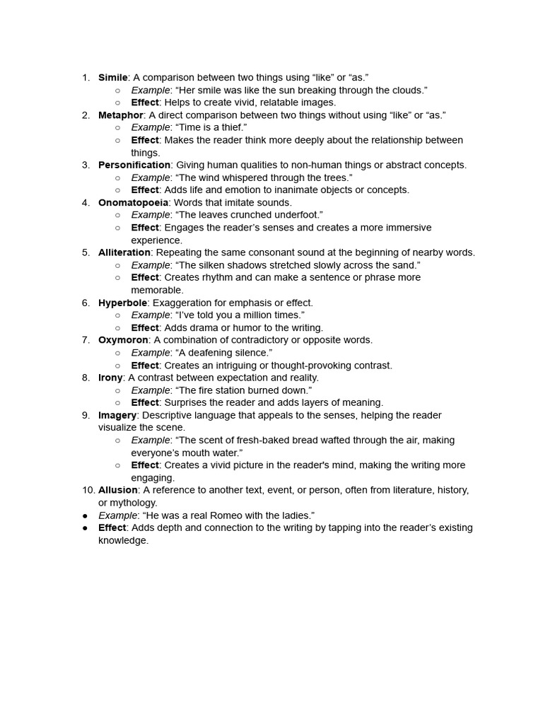 Key Figures of Speech Explained | PDF