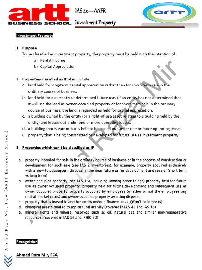 IAS 40 Investment Property Guidelines | PDF | Fair Value | Lease
