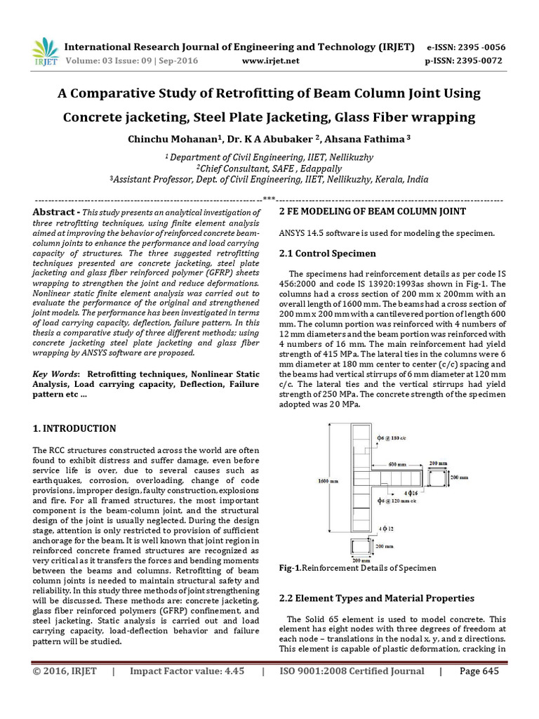 A Comparative Study of Retrofitting of B | PDF | Young's Modulus ...