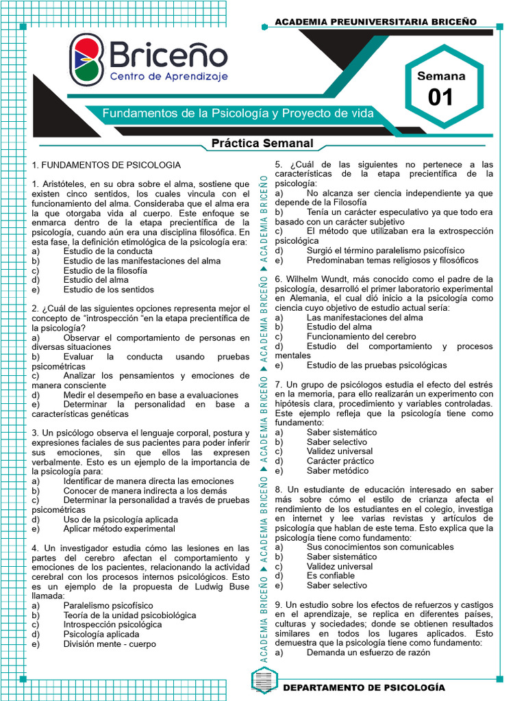 p5 - Fundamentos de La Psicologia y Proyecto de Vida | PDF | Sicología ...