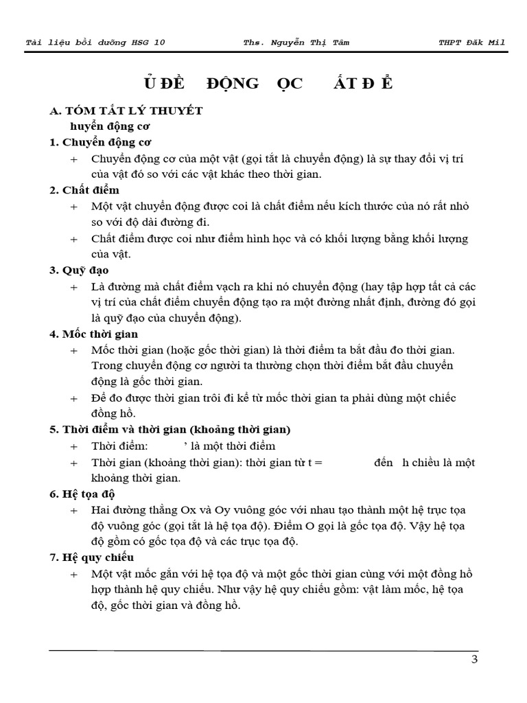 CHU DE 1. DONG HOC CHAT DIEM - PHAN 1 - 96tr | PDF