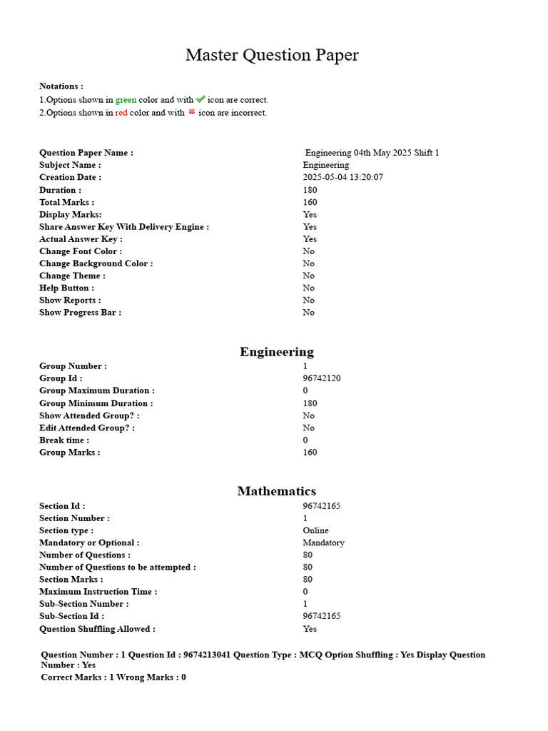 Engineering Eapcet Answerkey | PDF | Multiple Choice | Standardized Tests