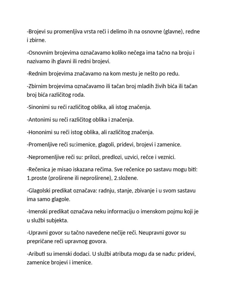 Vežba Iz Srpskog Jezika | PDF