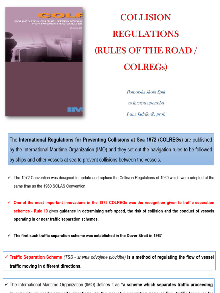 COLREGs: 1972 Collision Regulations Overview | PDF | Shipping | Water ...