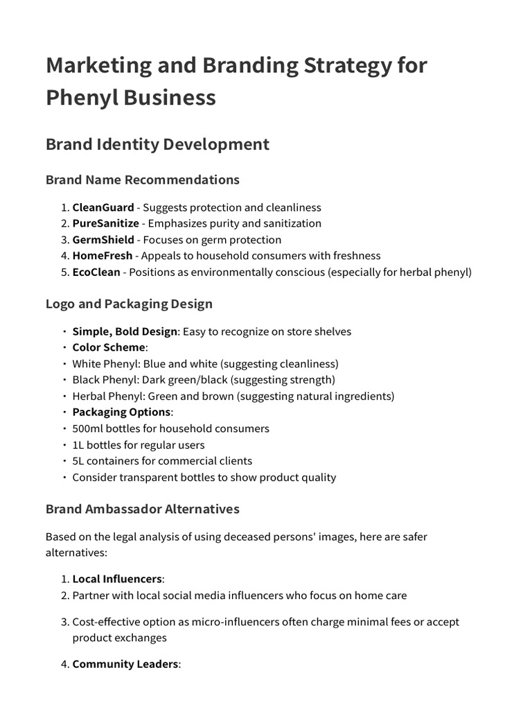 Branding Strategy for Phenyl Business | PDF | Marketing | Brand