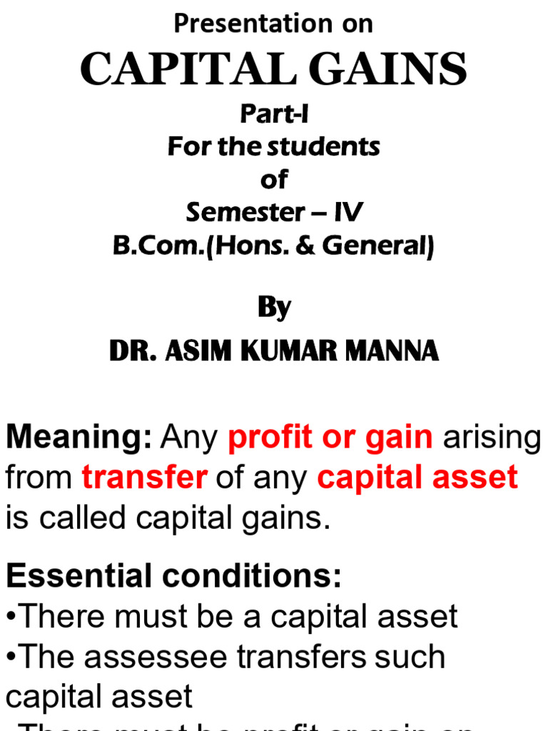 Gains-Part-I | PDF | Expense | Tax Deduction