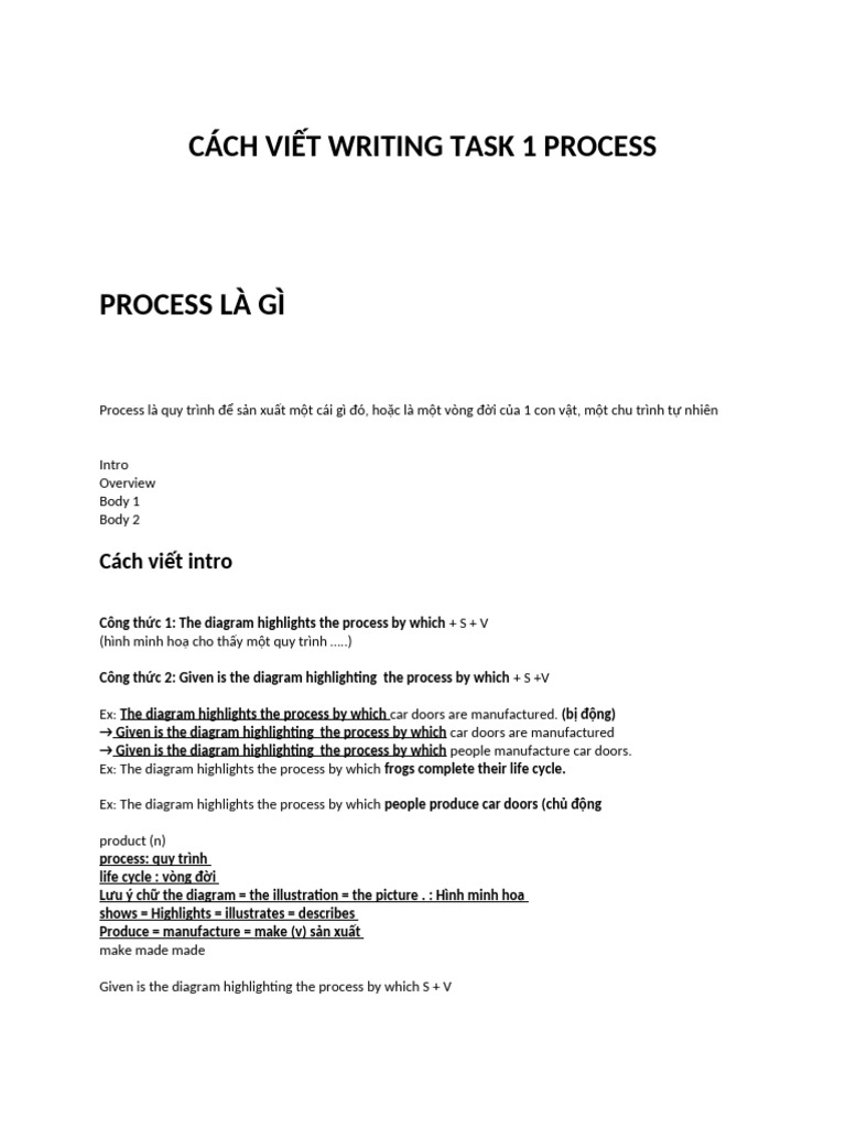 Cách Viết Writing Task 1 Process | PDF