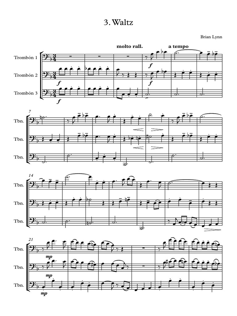 Partition de Valse pour Trombones | PDF