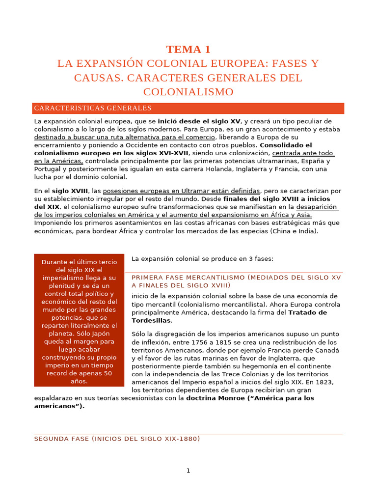 Fases y causas del colonialismo europeo | PDF | Colonialismo | Europa