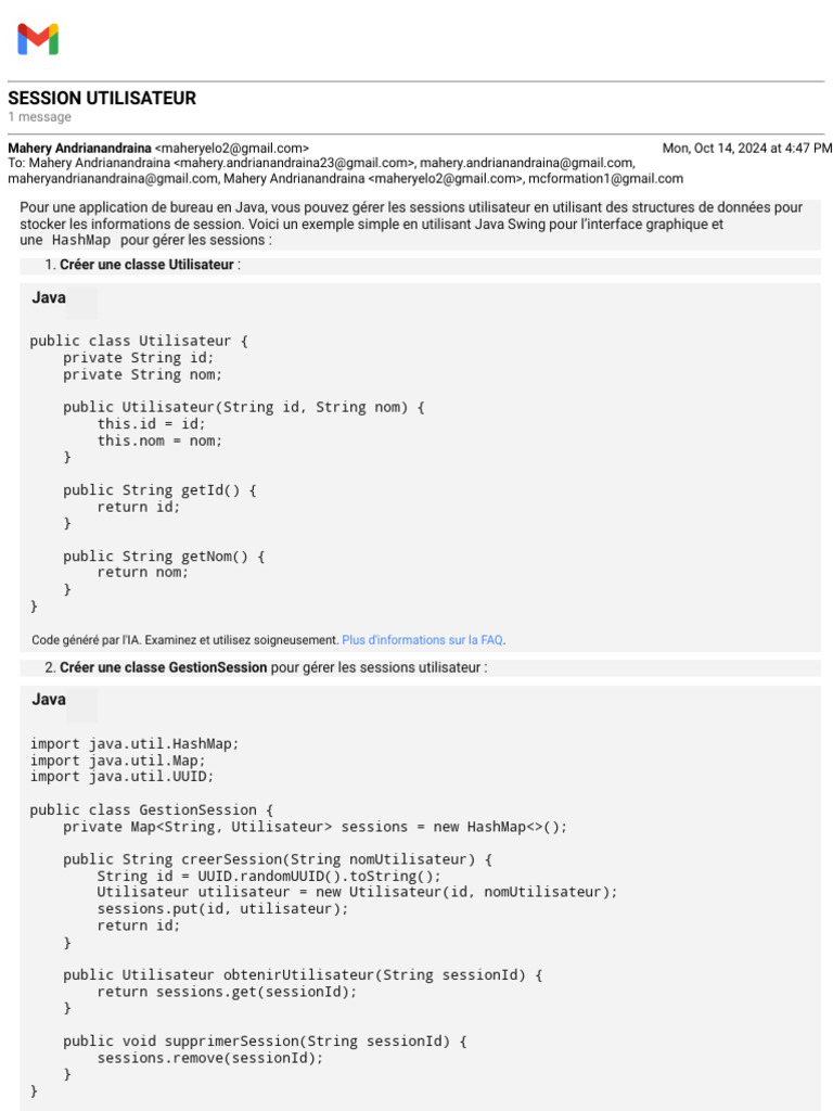 Gestion des sessions utilisateur en Java | PDF | Java (Langage de ...