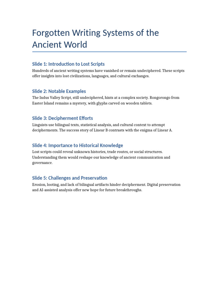 Forgotten Writing Systems of The Ancient World Filled | PDF