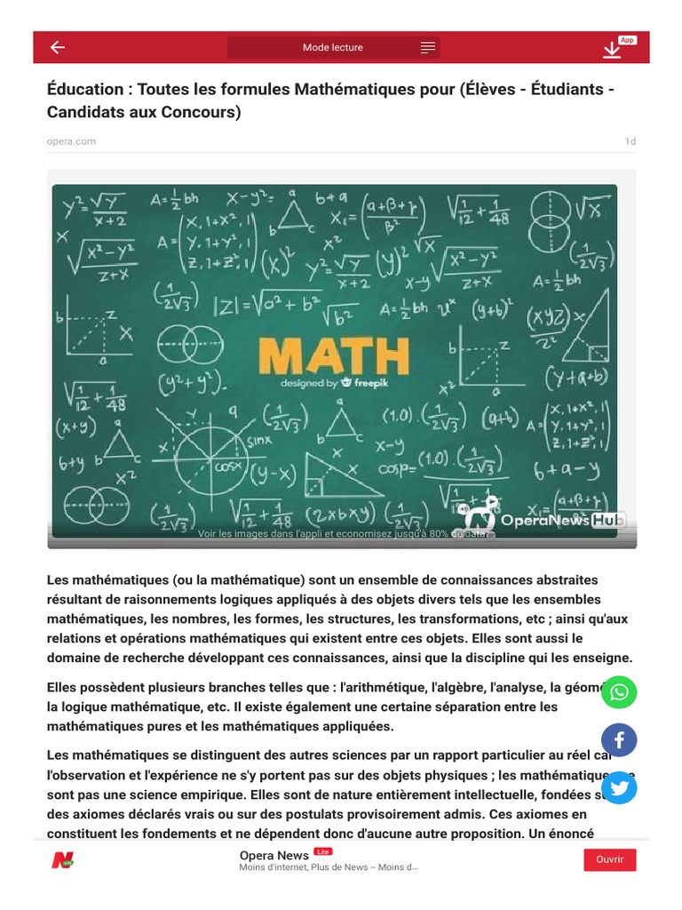 Formules Mathématiques Complètes PDF | PDF | Mathématiques