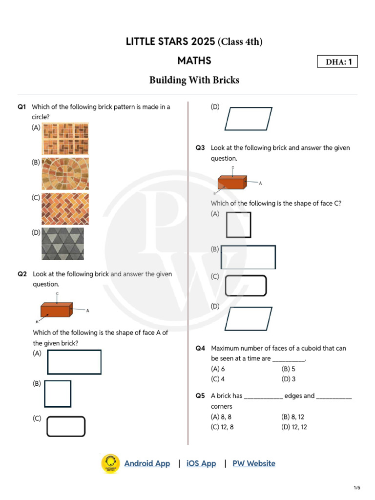 Class 4 Building with Bricks Worksheet | PDF | Mobile Software | Mobile ...