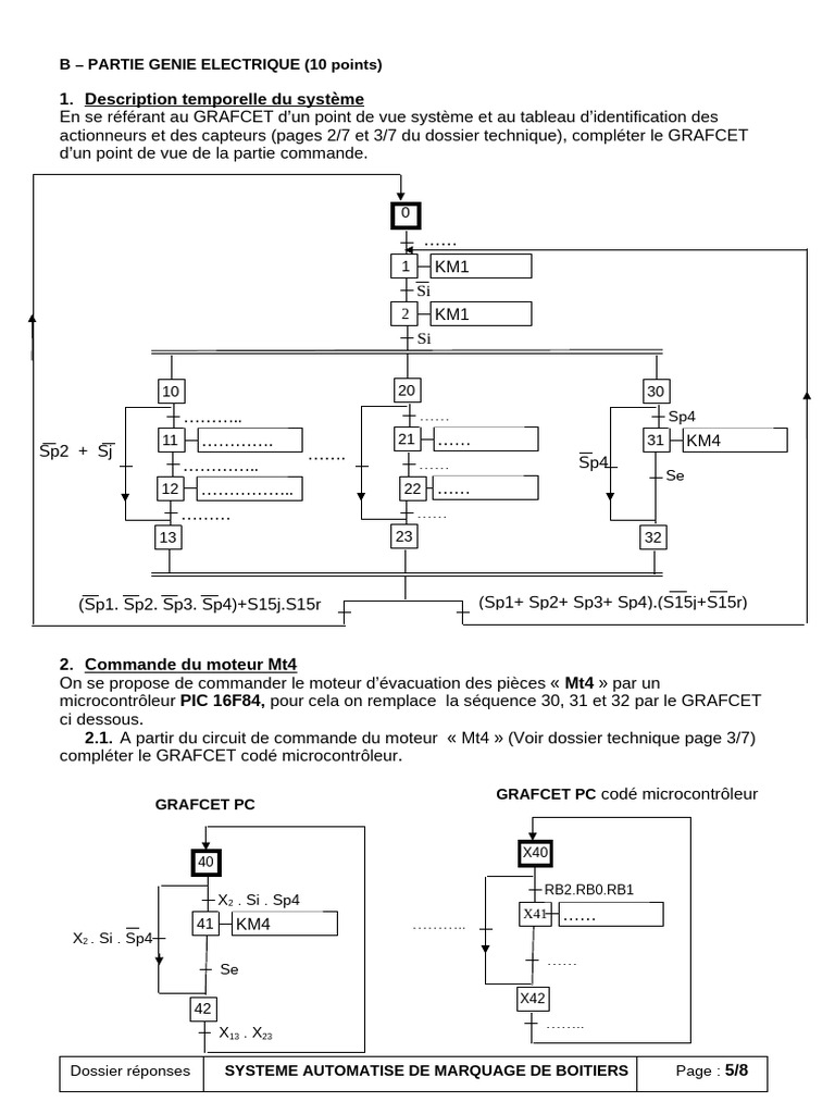 Commande et Analyse d'un Système Automatisé | PDF | Électrotechnique ...