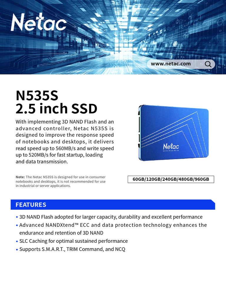 NT01N535S480GS3X Download 1 | PDF | Flash Memory | Solid State Drive