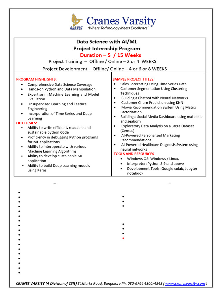 Data Science & ML Internship Program | PDF | Machine Learning | Data ...