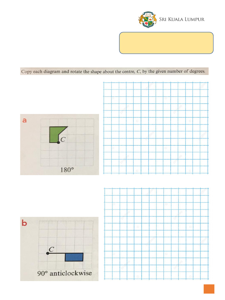 Rotating Shapes Worksheet Year 7 | PDF