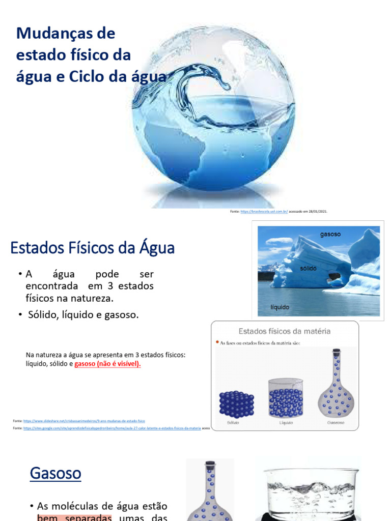 Estados Físicos e Transformações da Água | PDF | Água | Condensação