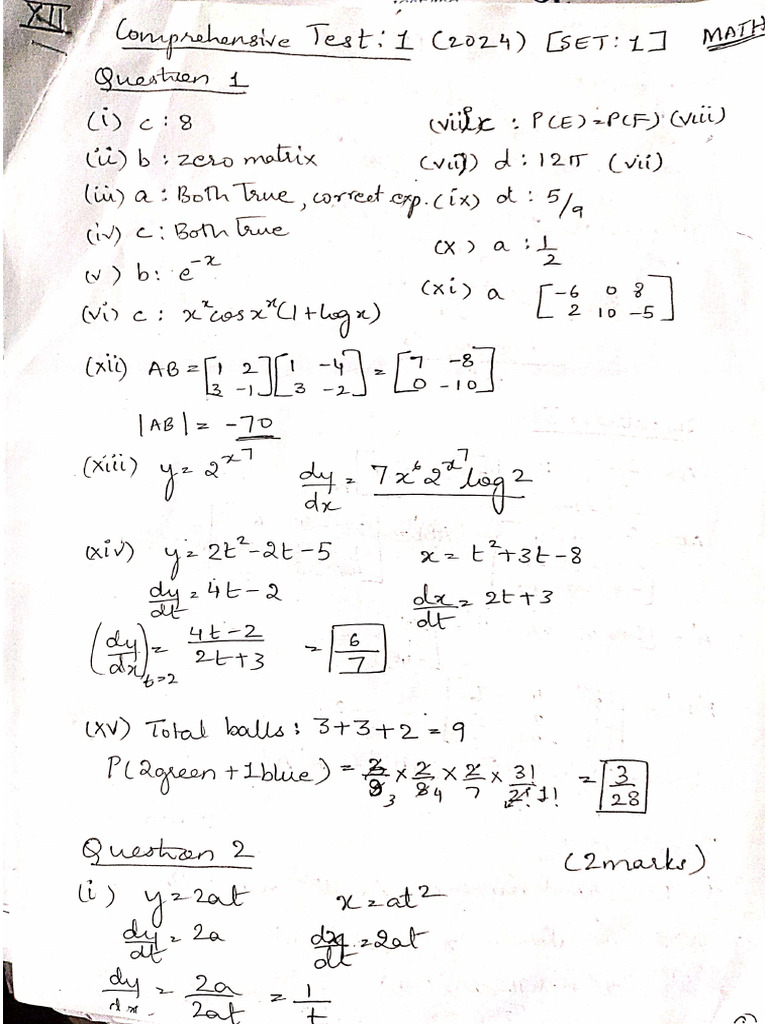 Answerkey 2024 Set 1 Pdf