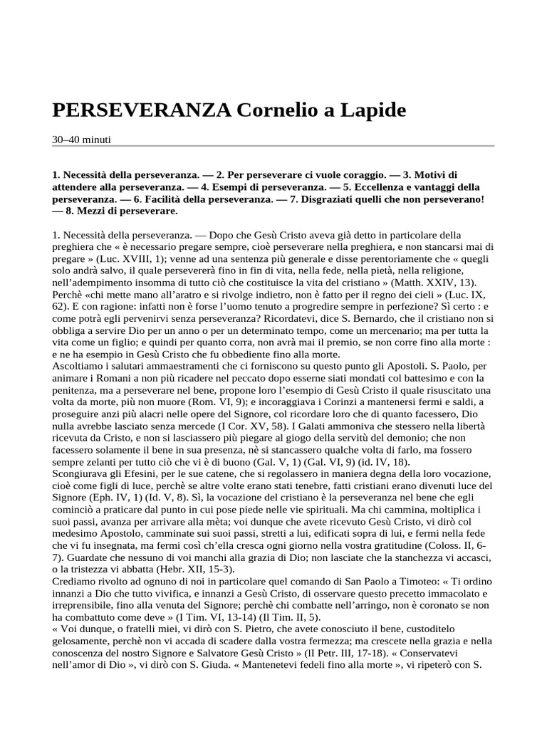 PERSEVERANZA | PDF
