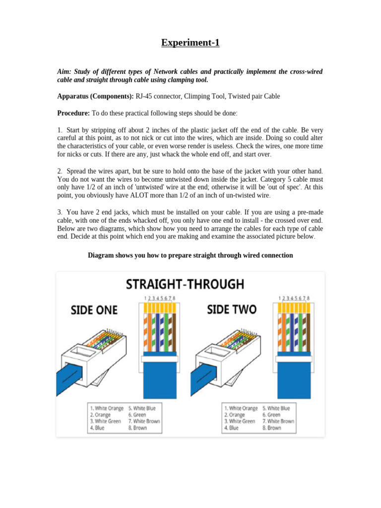 Network Cable Types and Wiring Guide | PDF