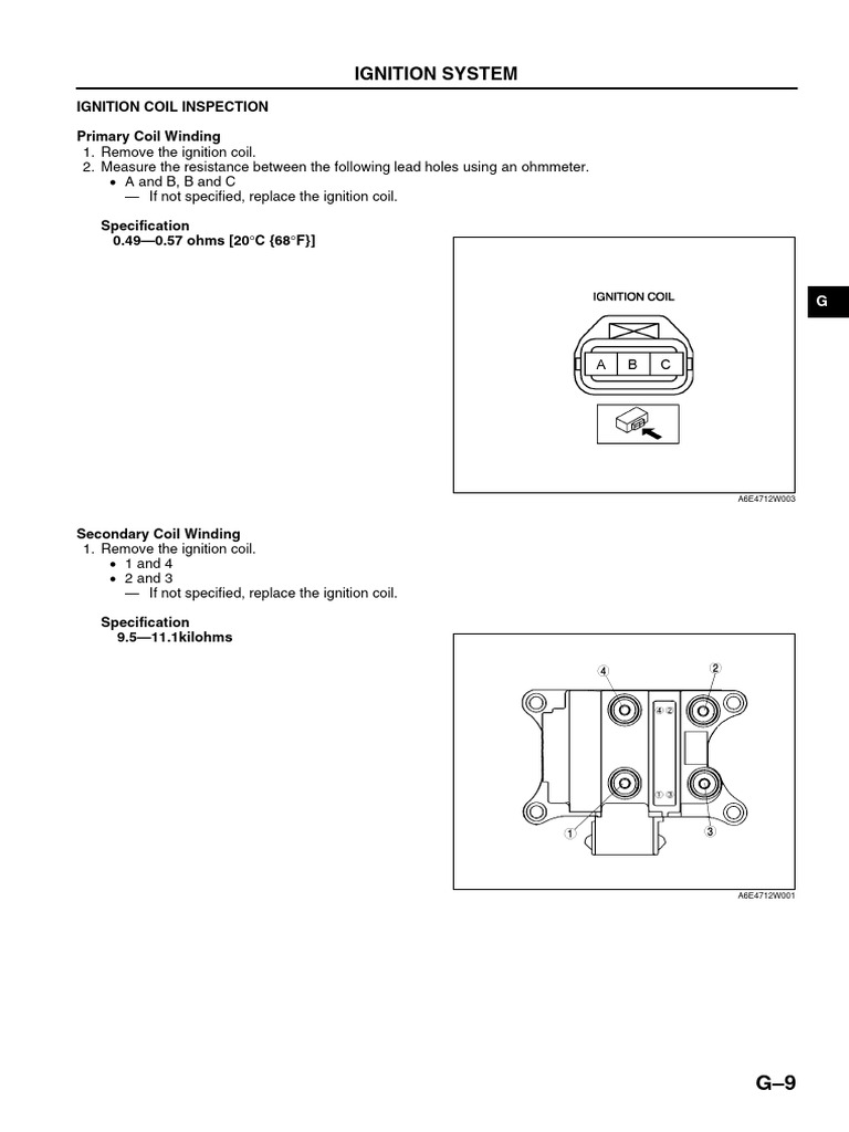 Ignition Coil Resistance Specifications | PDF