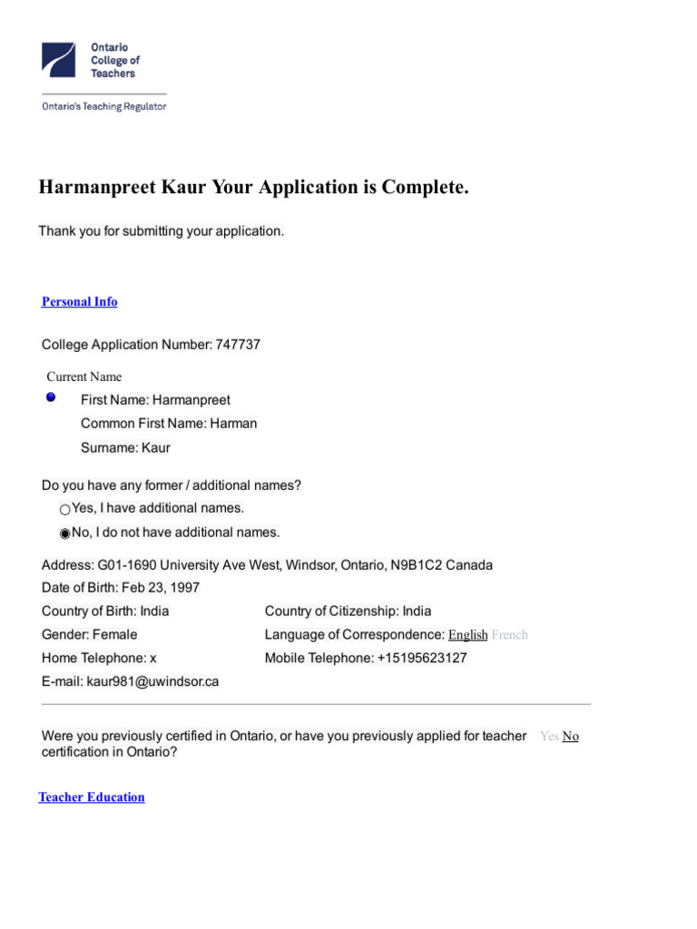 Online Application Summary | PDF | Teachers | Bail