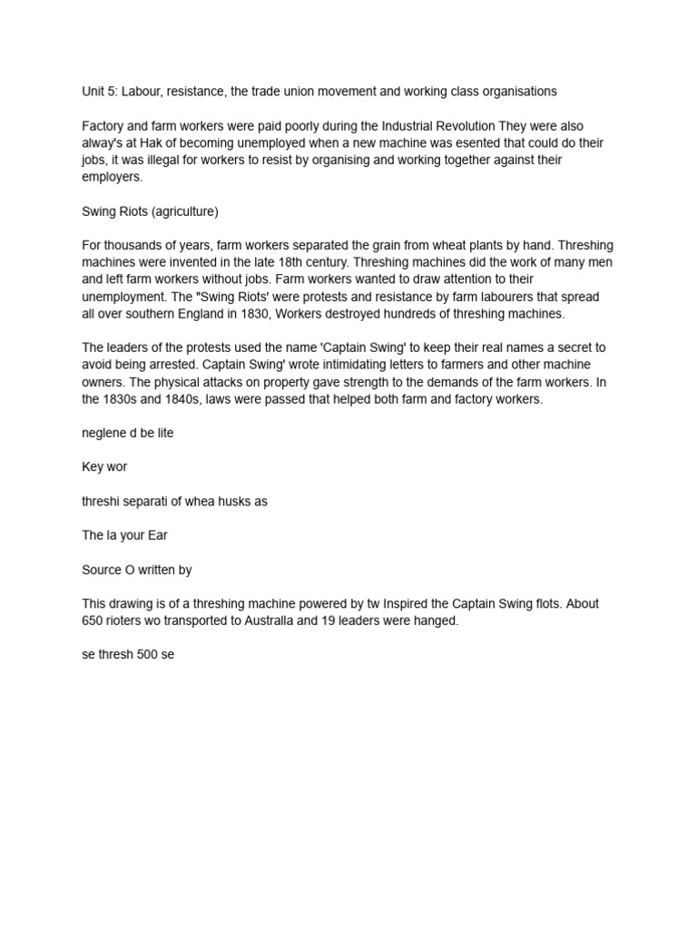 Labour Resistance and the Swing Riots | PDF