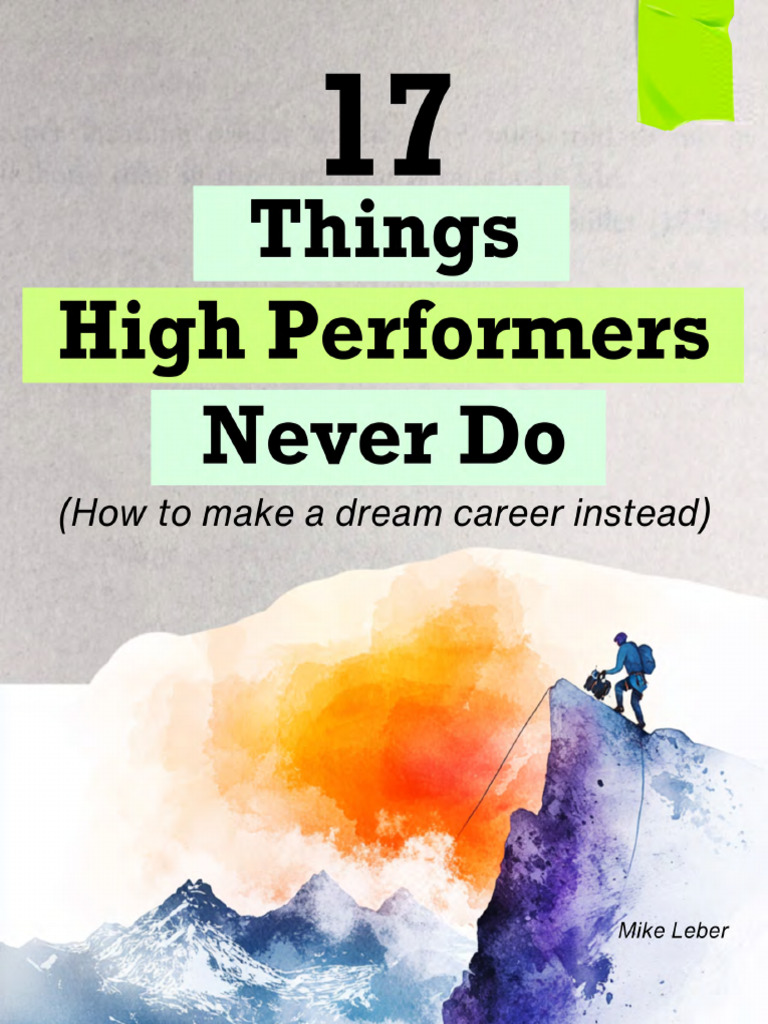17 Things High Performers Never Do-2 | PDF