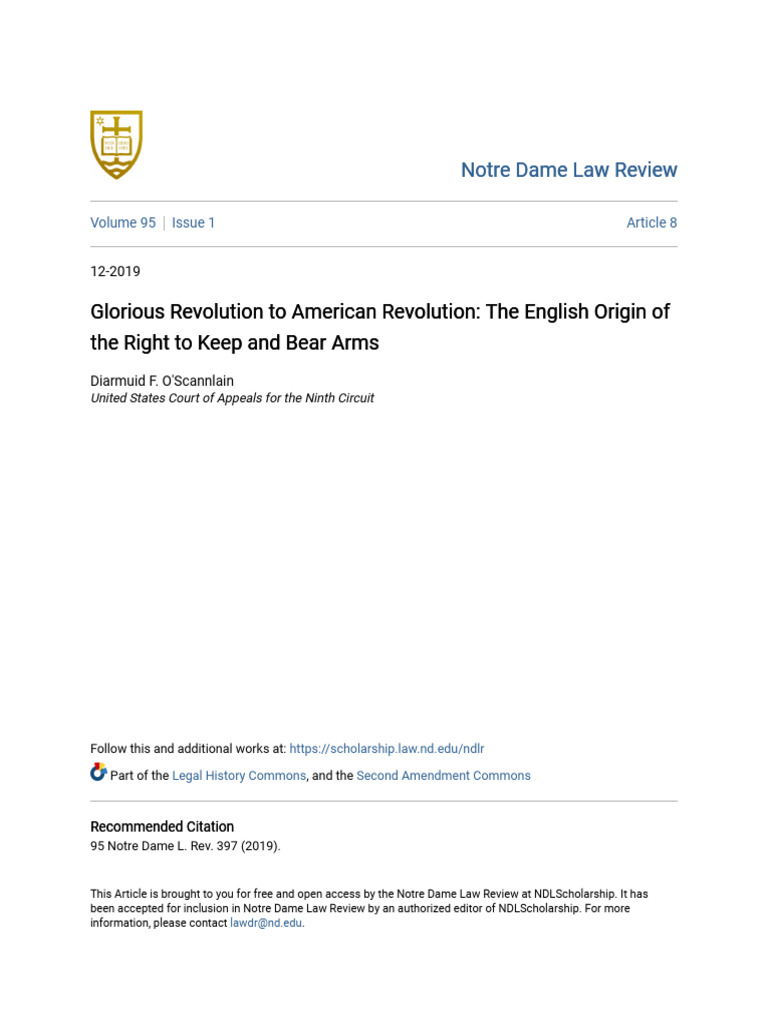 English Origin of The Right To Keep and Bear Arms | PDF | Second ...