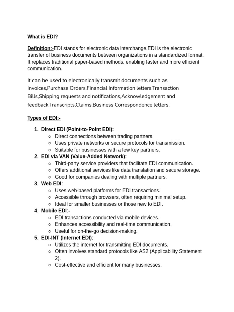 Understanding Electronic Data Interchange (EDI) | PDF | Electronic Data ...