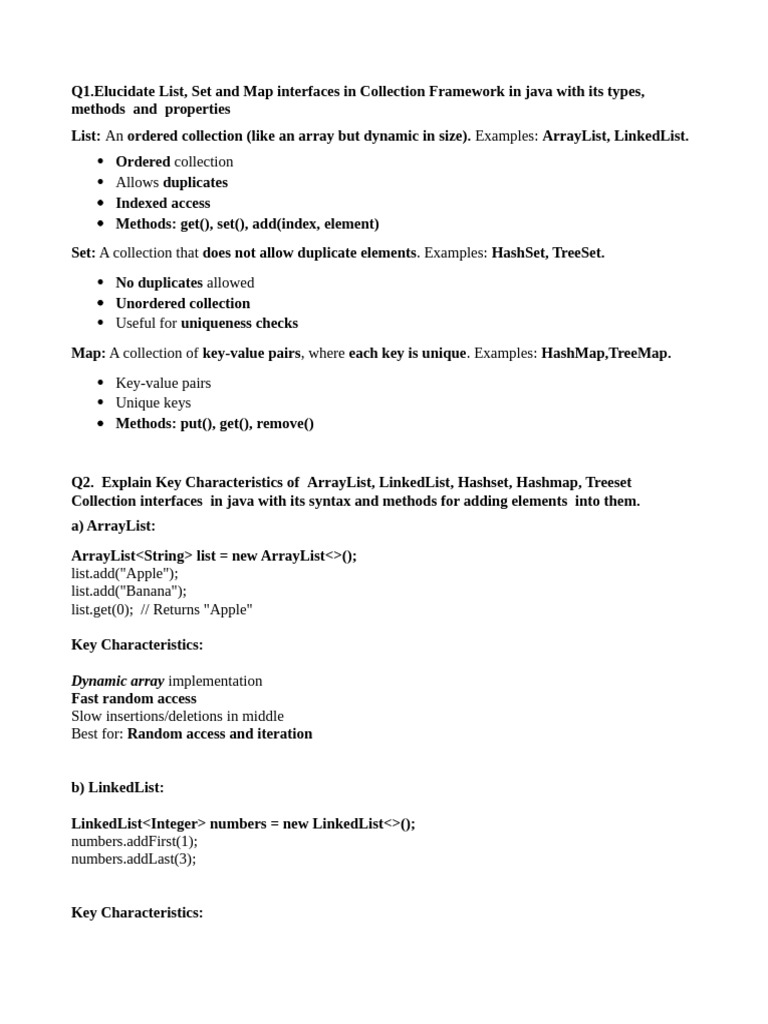 Java Collection Framework: List, Set, Map | PDF | Queue (Abstract Data ...