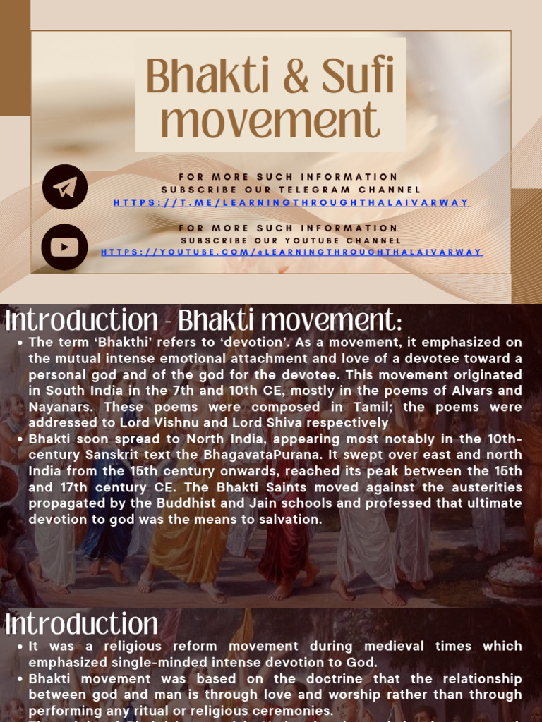 Bhakti and Sufi Movements Overview | PDF | Sufism | Bhakti