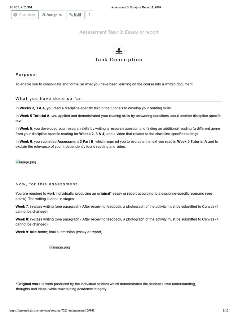 Assessment Task 3: Essay or Report | PDF | Essays | Apa Style