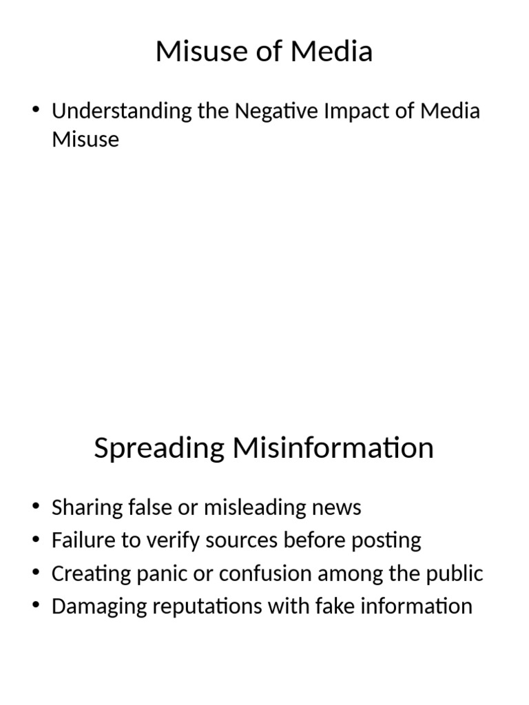 Negative Effects of Media Misuse | PDF